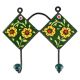 Forest Green Floral Ceramic Tile Hook